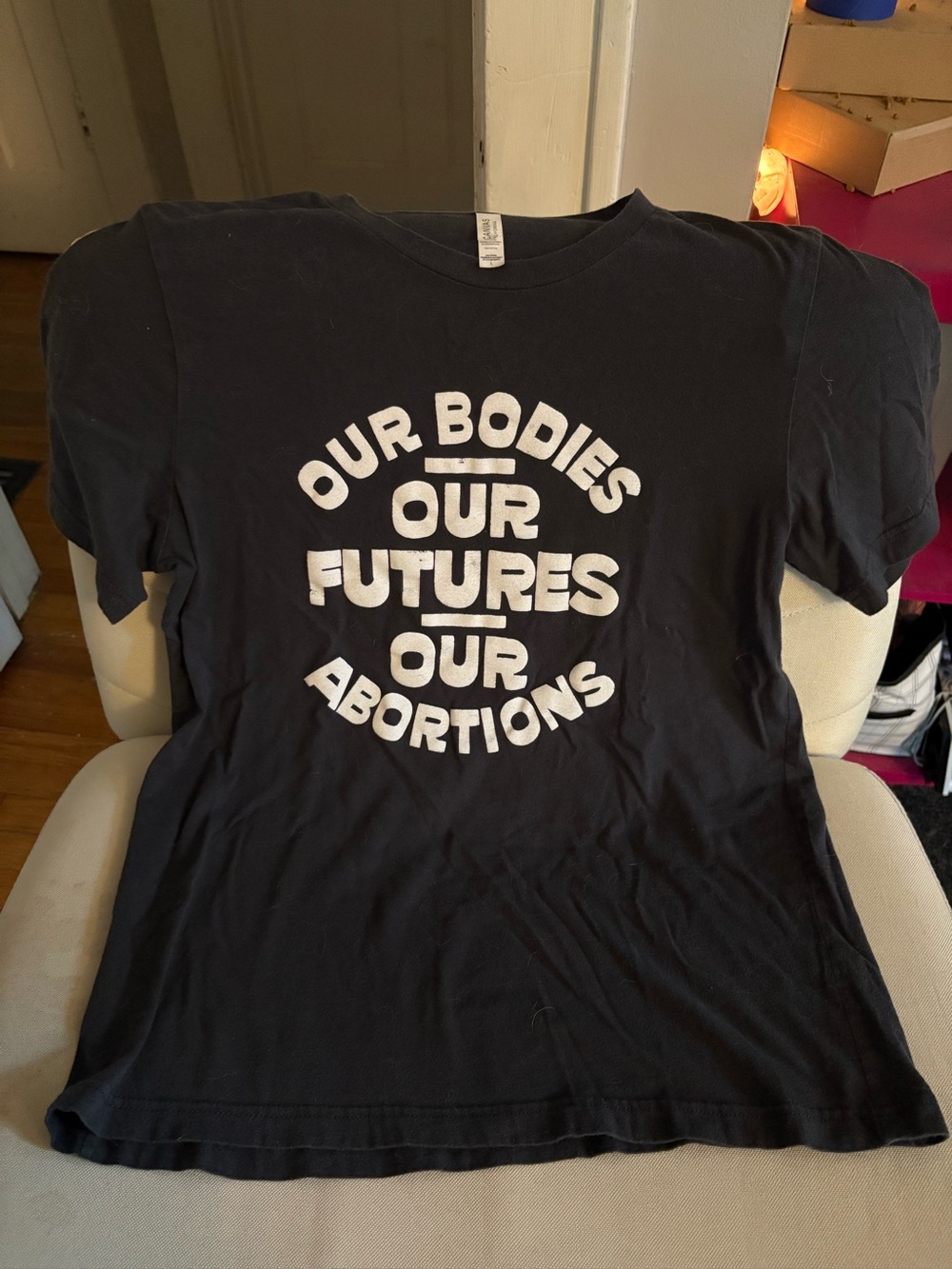 Slate grey graphic tee- supporting pro choice!